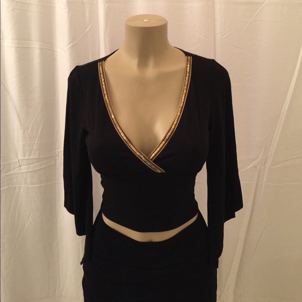 Unique Black Cropped Top